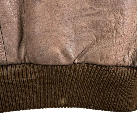 Vintage 80s G-III Leather Bomber Jacket Brown Small - Picture 12 of 13